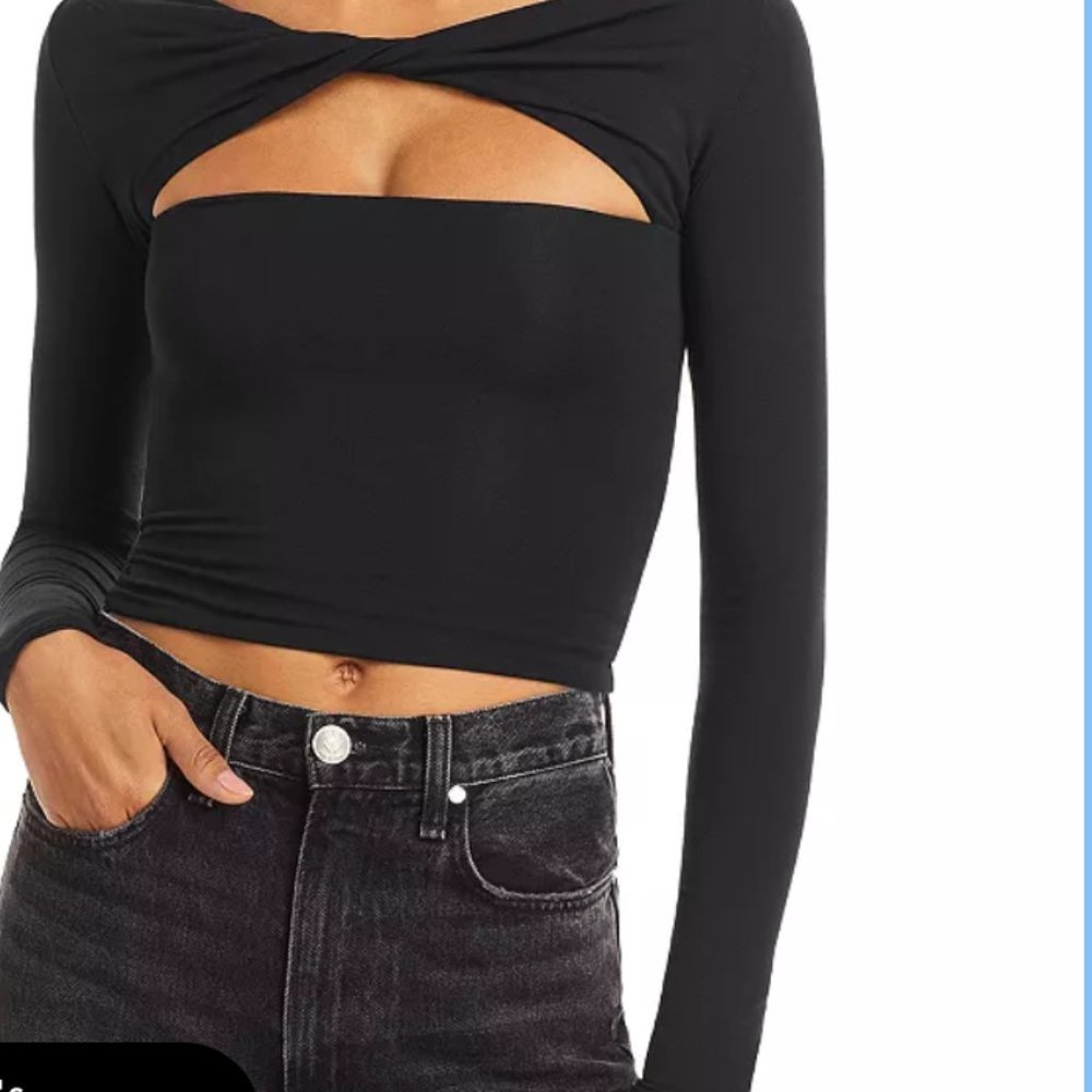 Black Long sleeve Cutout shirt